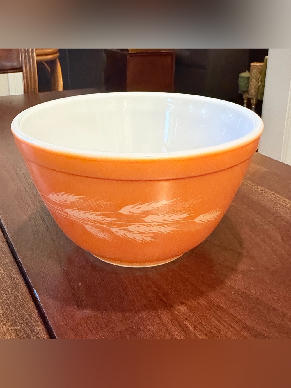 Vintages Pyrex #401 mixing bowl classic Orange Autumn Harvest Wheat pattern